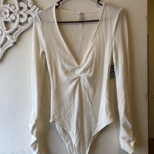 Free people white long sleeve body suit